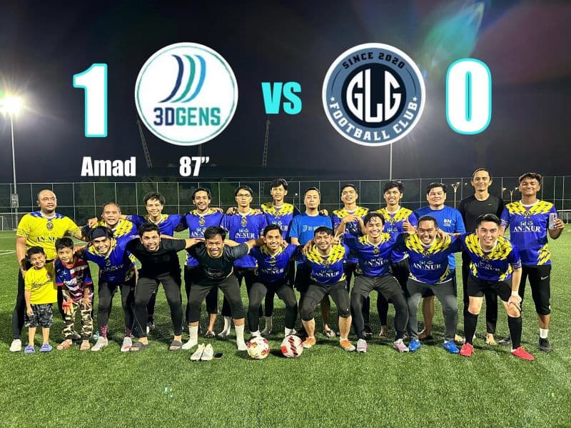 We've secured our first win against GLG FC with a score of 1-0, we're building 3D Gens with the same